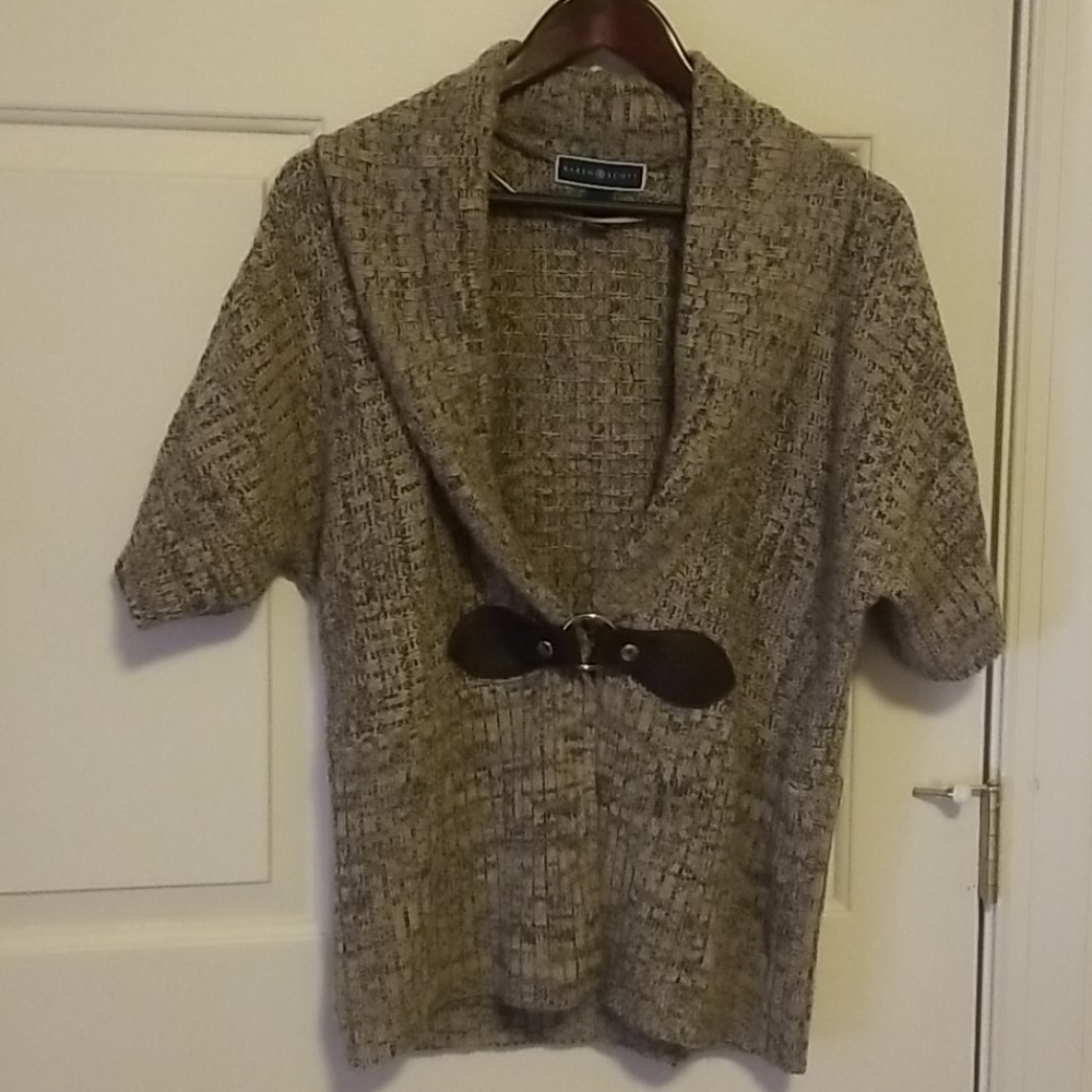 Karen Scott Womens Short Sleeved Sweater